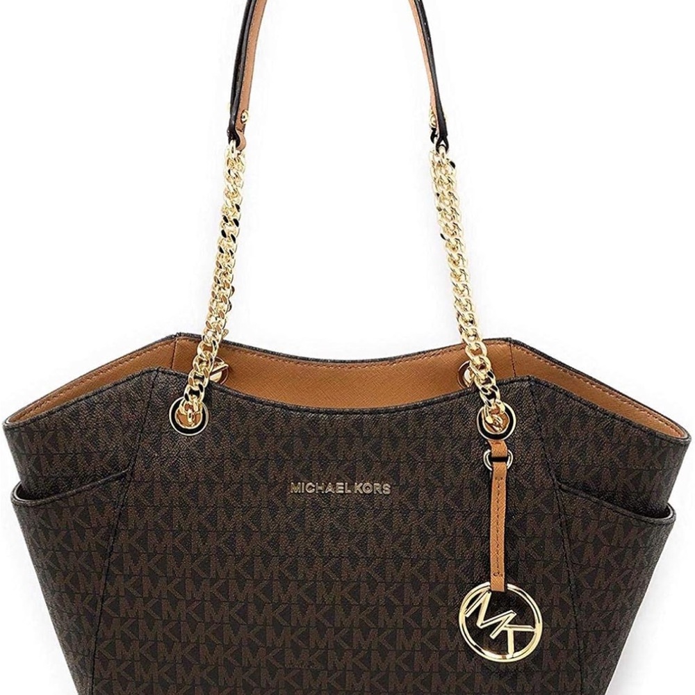 Michael Kors Signature Brown Tote with Gold Accents